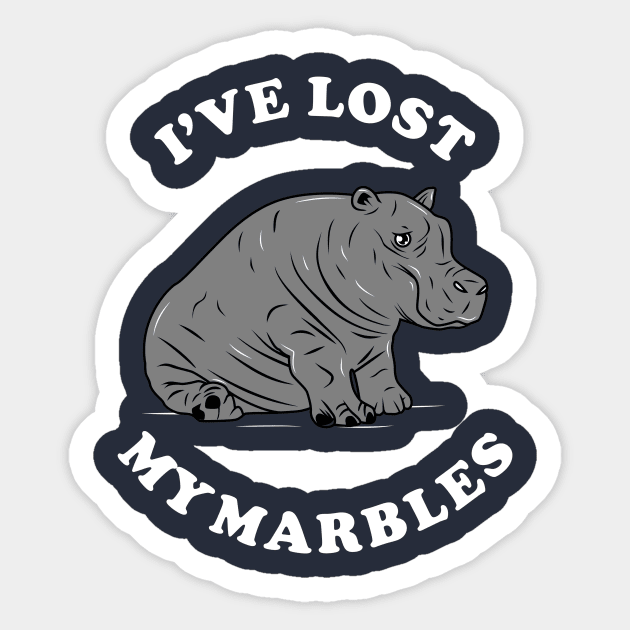 I've Lost My Marbles Sticker by dumbshirts